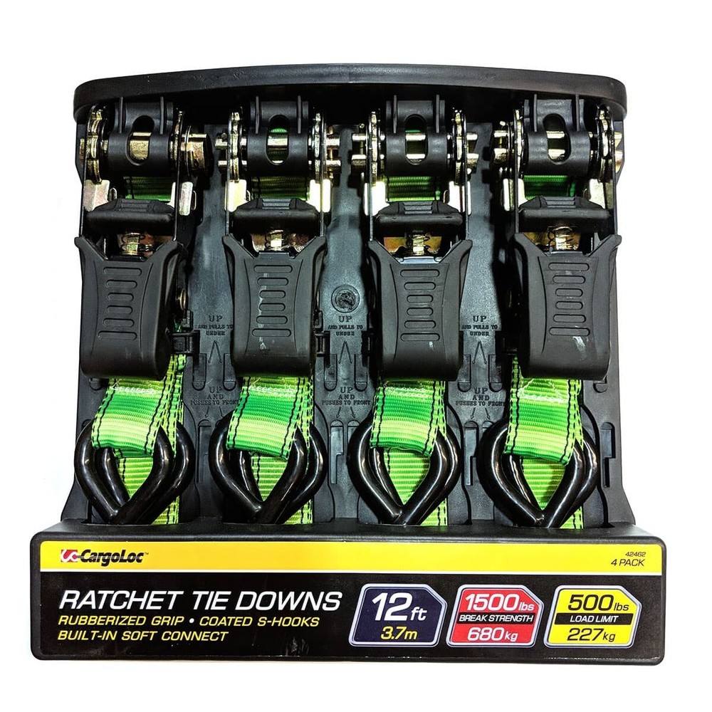 Allied 42462 4 Pc. 12' Ratchet Tie Down with Import Web Polyester