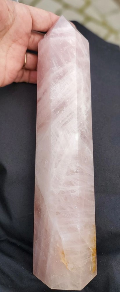 Rose Quartz Point Tower 10" Large