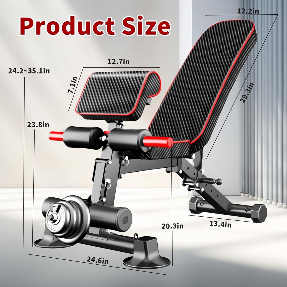 Z ZHICHI Adjustable Weight Bench multi-function Workout Bench for Home Gym,Fo...