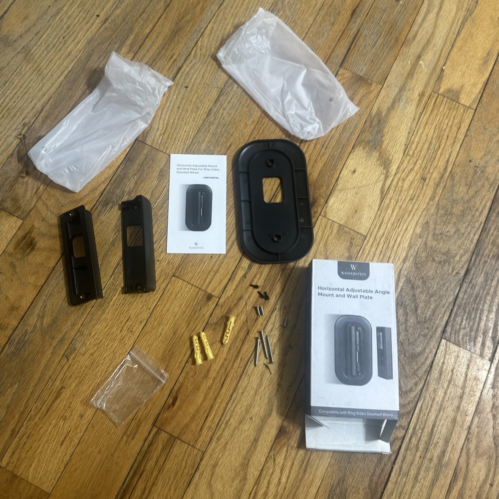 Horizontal Adjustable Angle Mount and Wall Plate for Ring Video Doorbell Wired