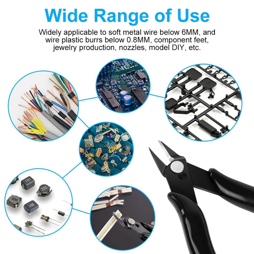 Ainiv Wire Cutters, 2PCS Spring-loaded Side Cutters Flush Cutters, Diagonal C...