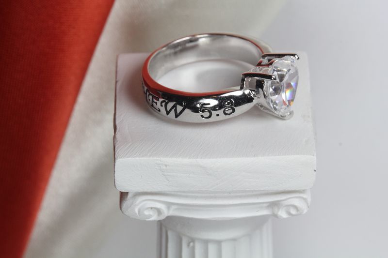 NICKEL FREE 925 STERLING SILVER MATTHEW 5:8 HEART STONE PURITY RING PROMISE RING