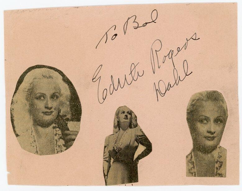 Edith Rogers Dahl- Signed Paper