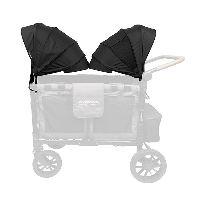 WONDERFOLD Retractable Stroller Canopy Featuring a Peek-a-Boo Window, 2 Pack