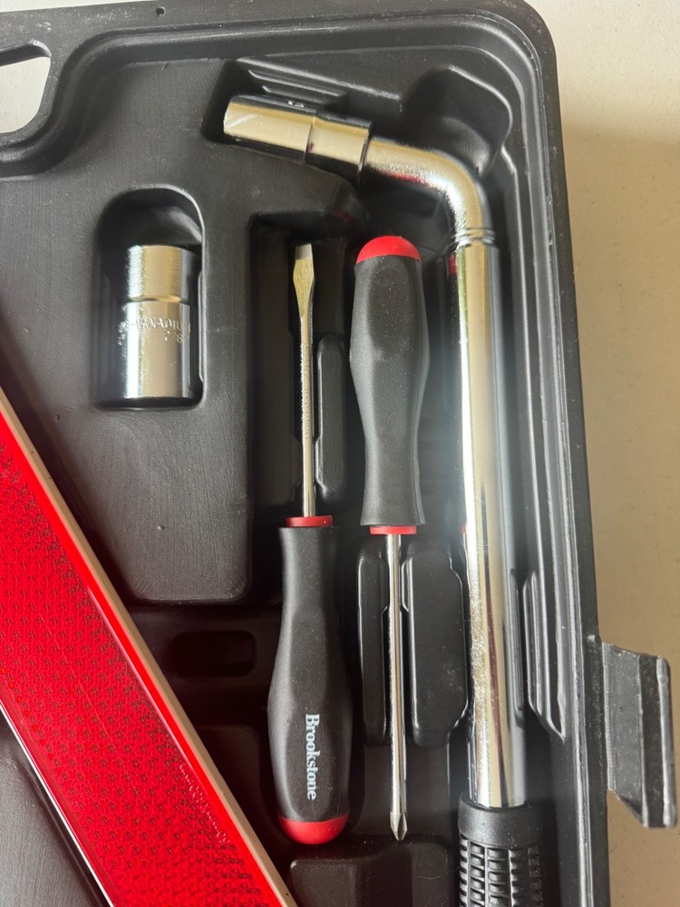 Brookstone Road Ready Auto Emergency Survival Kit Air Compressor Tools First Aid