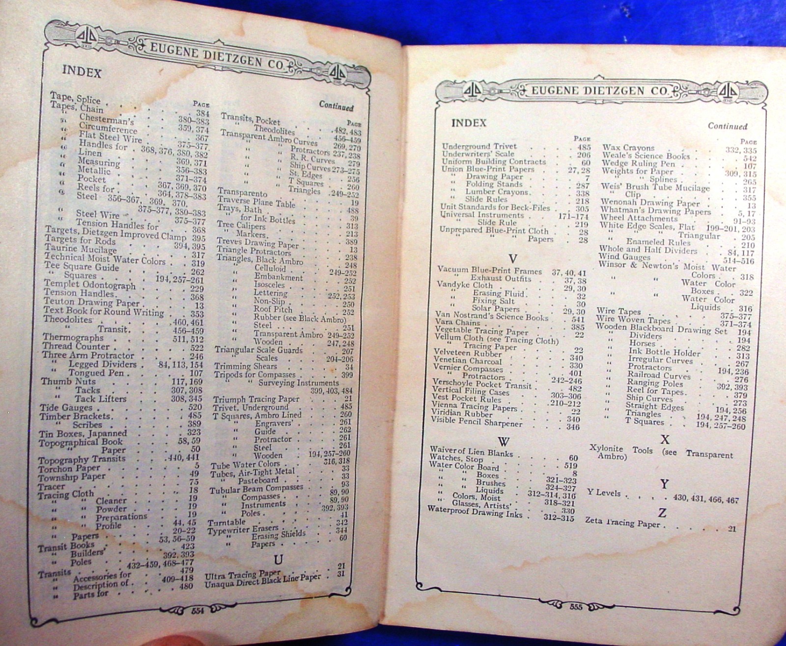 1910 Dietzgen Surveying & Drafting Insts. Catalog
