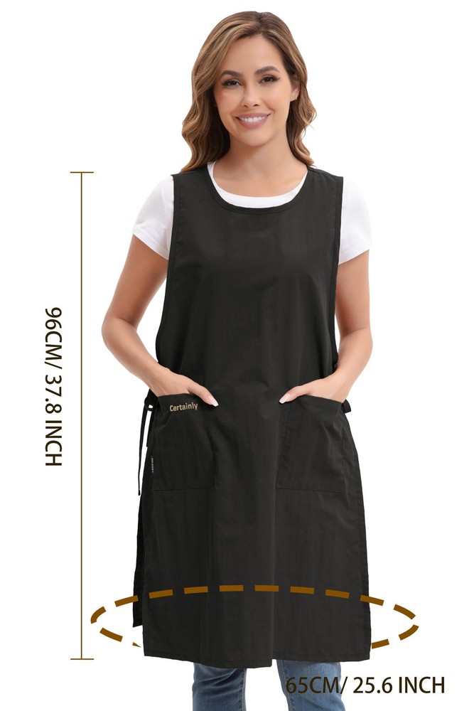 Oversize Waterproof Apron with Pockets Polyester Chef Apron for Cooking