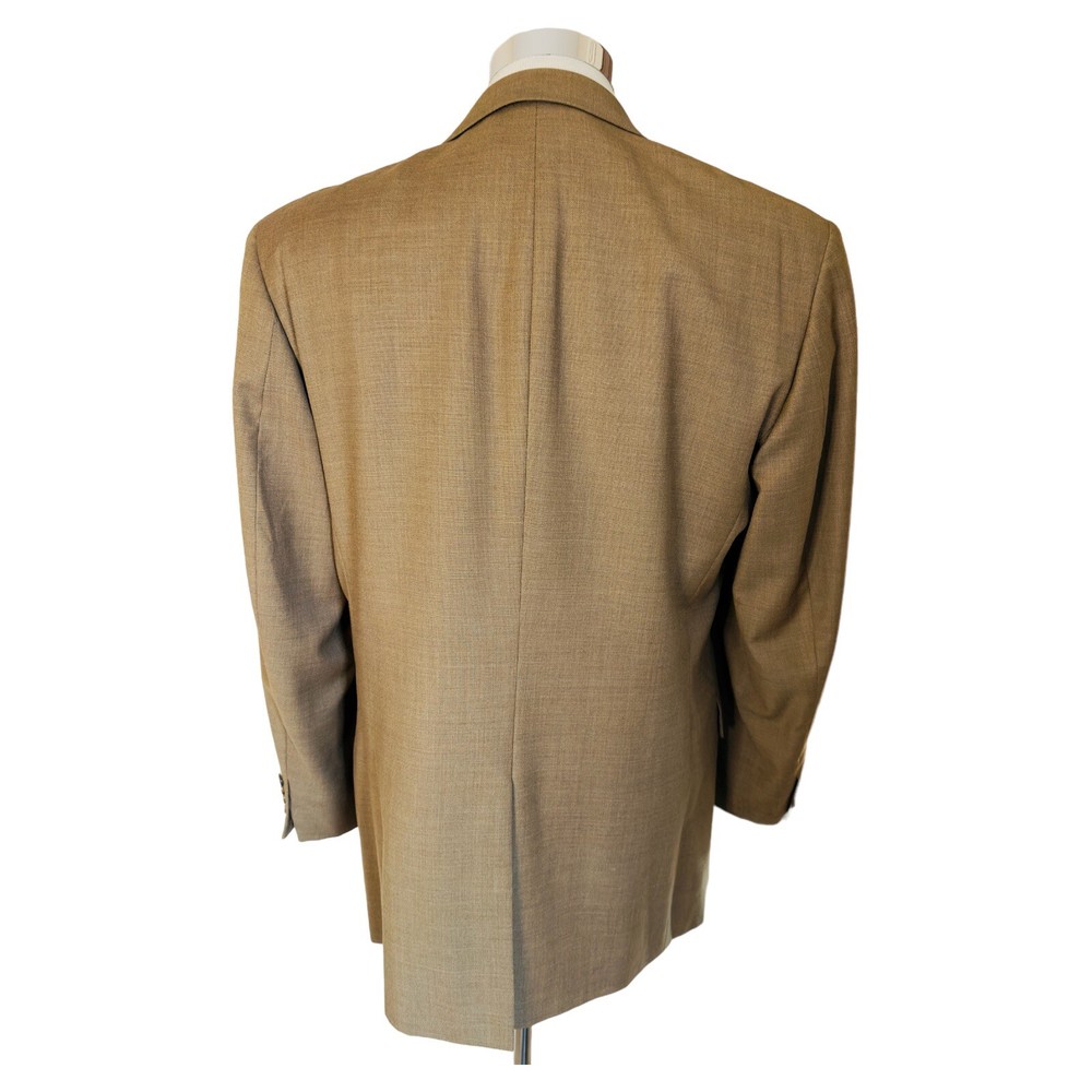 Jos A Bank Men’s 43L Solid Brown/Tan Wool 2 Button Notch Lapel Blazer EUC