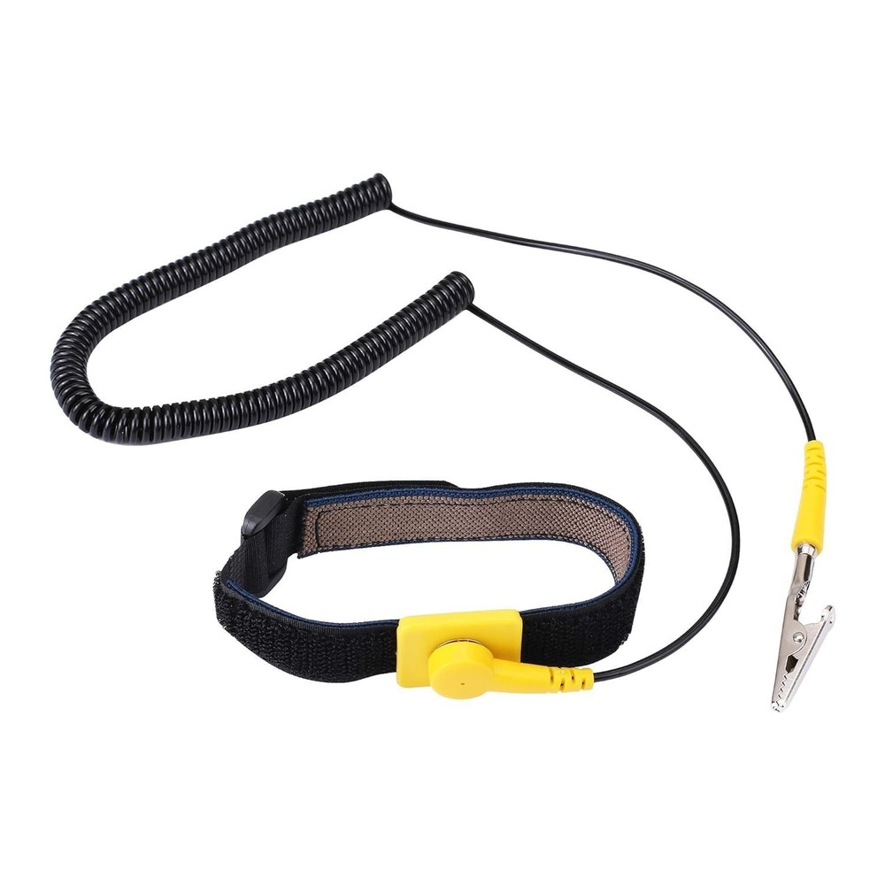 Electronics Grounding Bracelet: 11" Adjustable Wrist Strap with Coiled Cable
