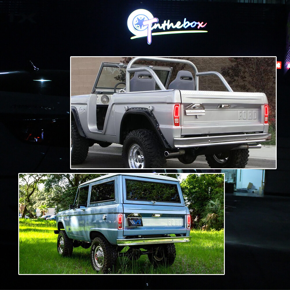 Pair (2) 1967-1972 Ford Truck 1967-1977 Bronco Red Tail Lights Taillamps LH+RH