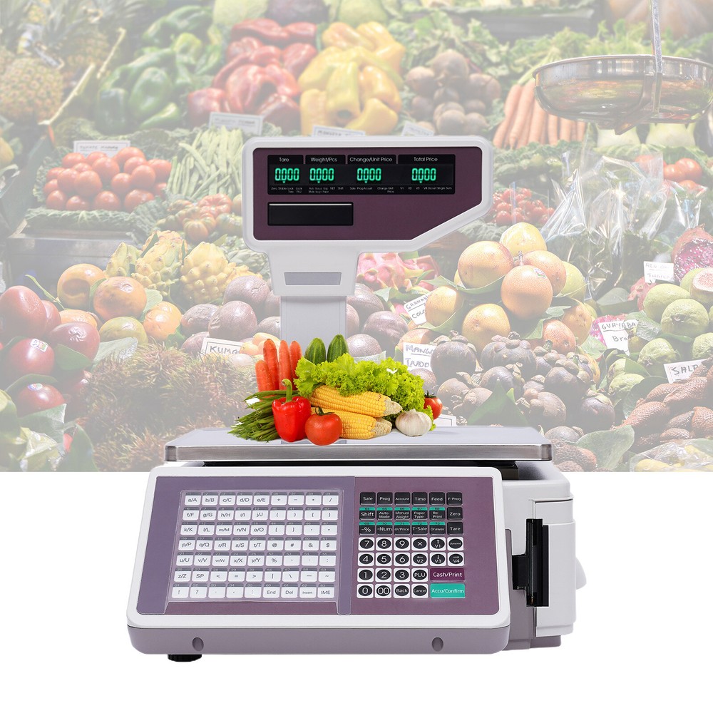 Electronic Weight Scale With Thermal Label Printer Digital Price Computing Scale