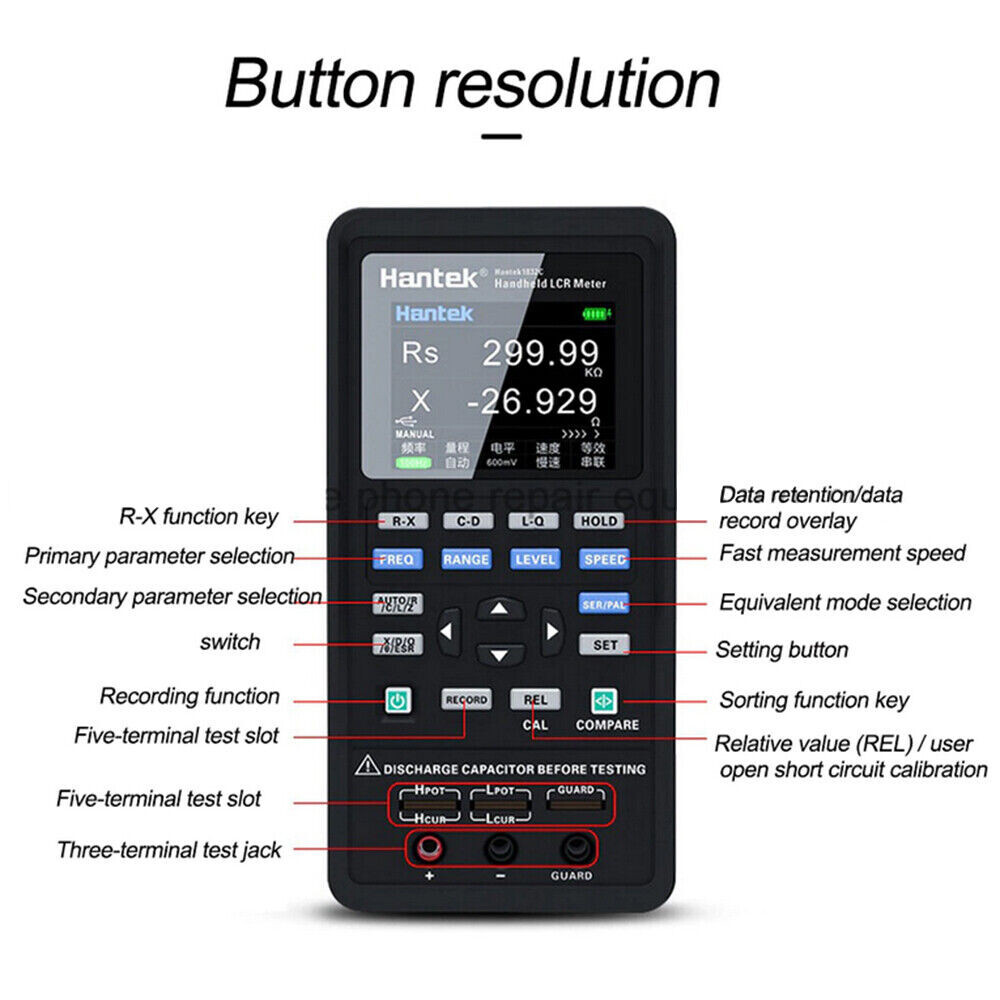 Hantek 1833C Handheld LCR Meter for Inductance Capacitance Resistance Testing