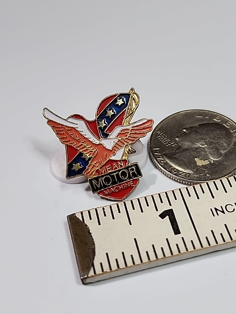 Mean Motor Machine Hat Jacket Lapel Pin Motorcycle Eagle