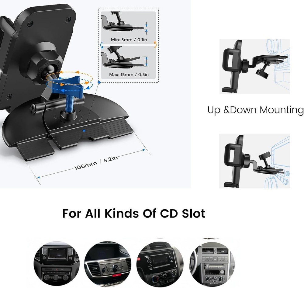 Replacement CD Phone Mount CD Slot Mounting Bracket Base Compatible with Garmin