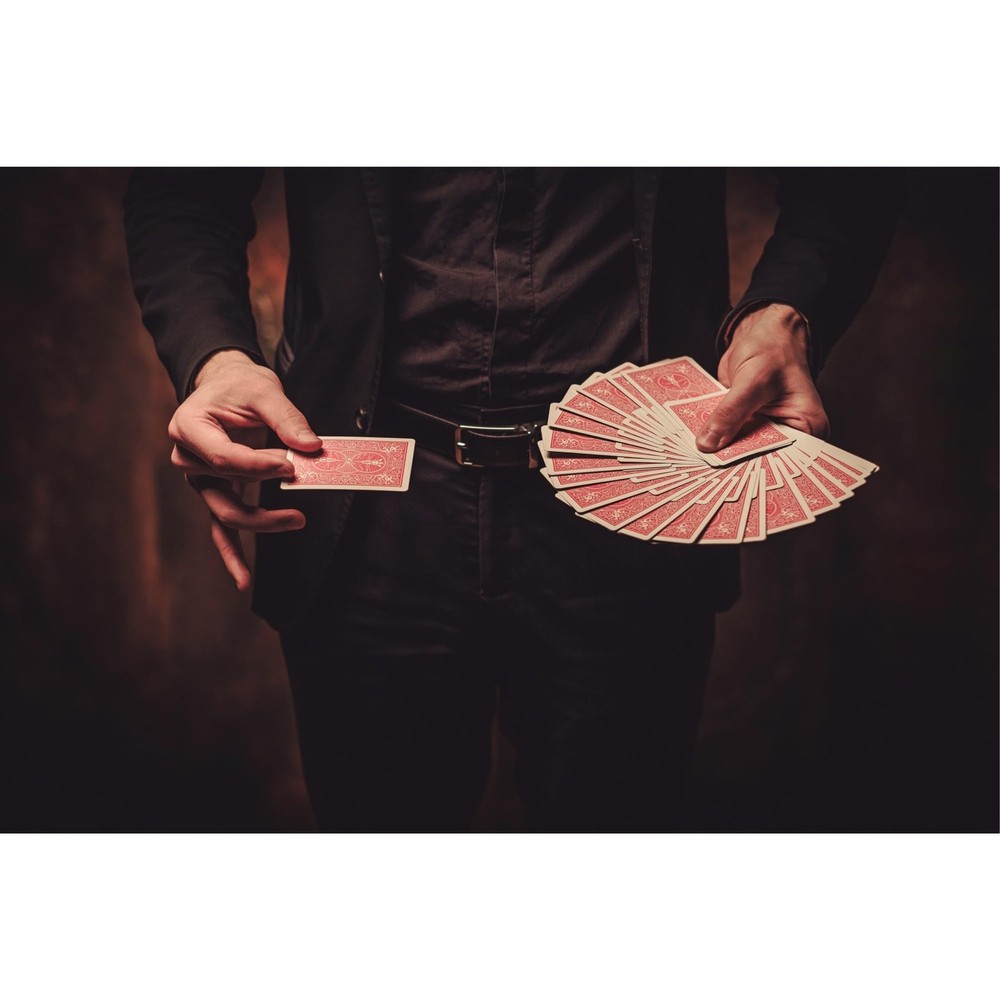 Magic Bicycle Joker Trick Deck - Black & White One Way Force (Red)