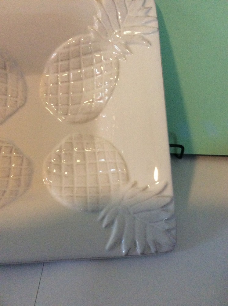 TRS White Pineapple Serveware Platter One Size
