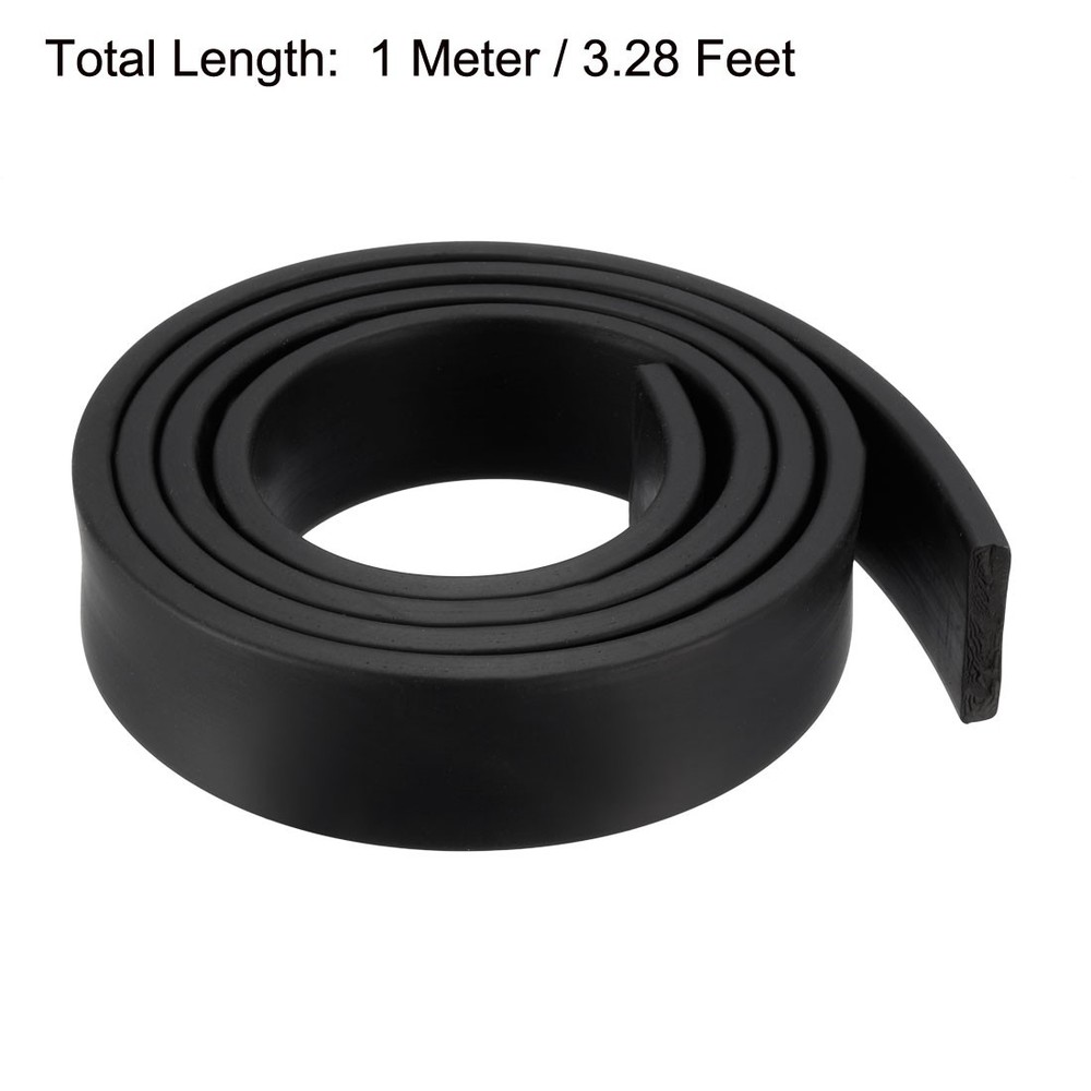 Solid Rectangle Rubber Seal Strip 25mm Wide 5mm Thick 1Meter Length Black