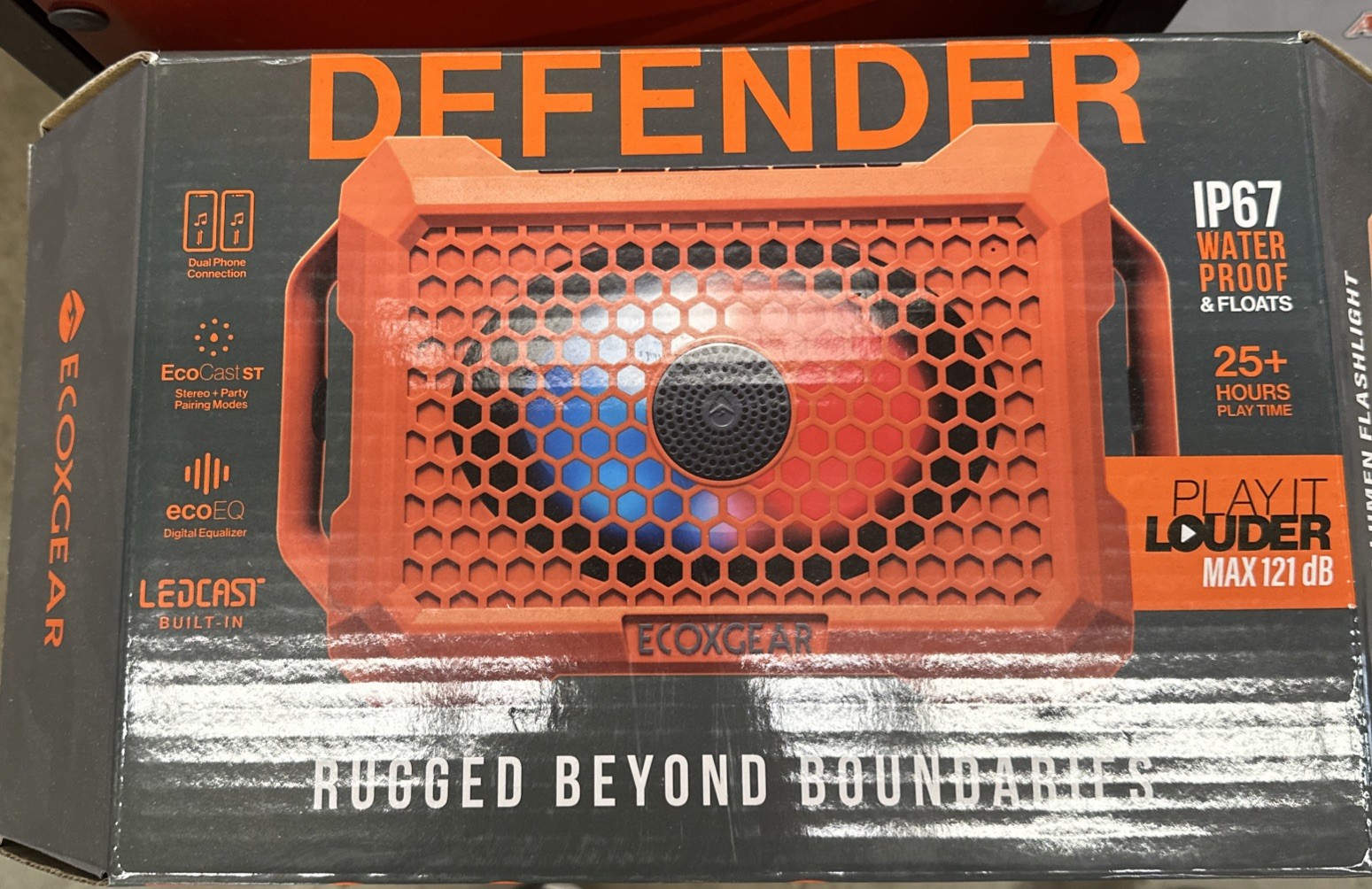 ECOXGEAR Defender Portable Speaker Blaze Orange