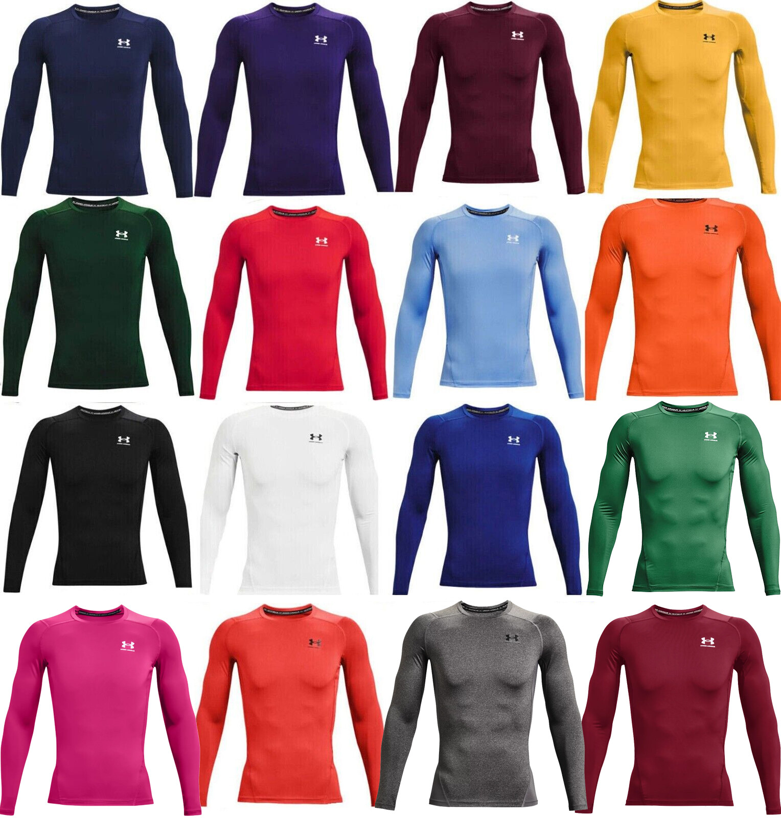 Under Armour Men's HeatGear Long Sleeve Compression Shirt-1361524-FREE SHIPPING