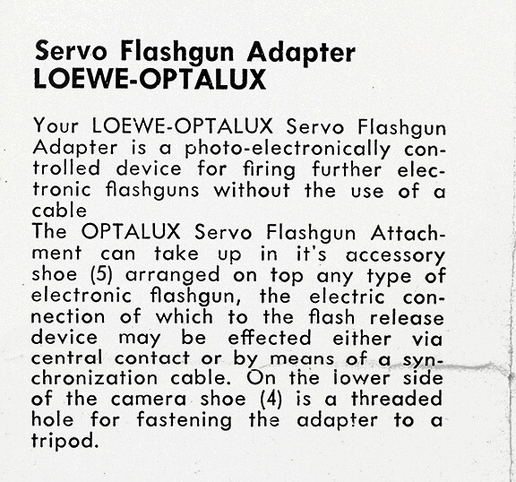 Loewe Opta Optalux Servo Flash Adapter Trigger