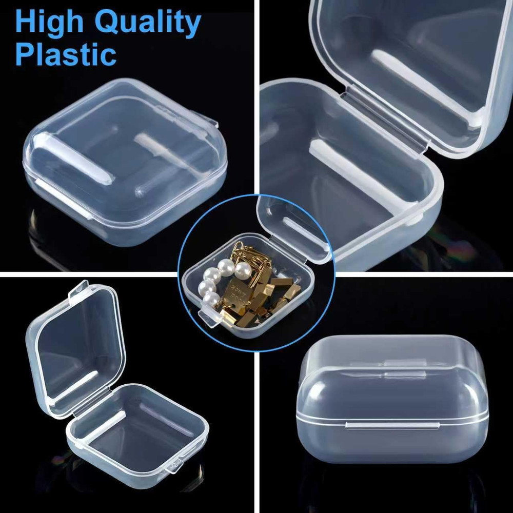 10Pcs Ear Plug Case, Mini Plastic Earplug Containers, 1.8Mm Square Box with Hing