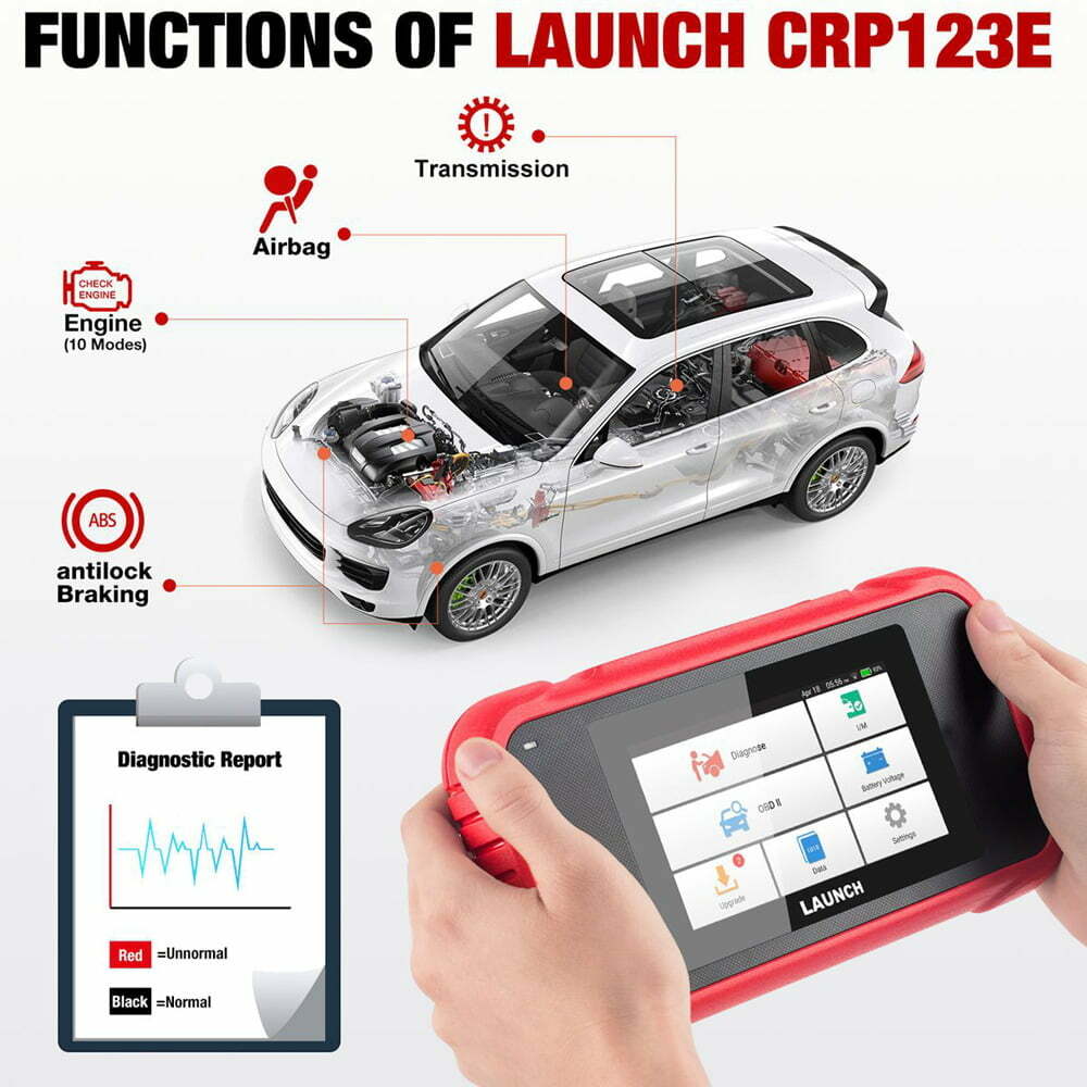 LAUNCH CRP123E OBD2 Diagnostic Tool Scanner Code Reader Check Engine ABS SRS AT