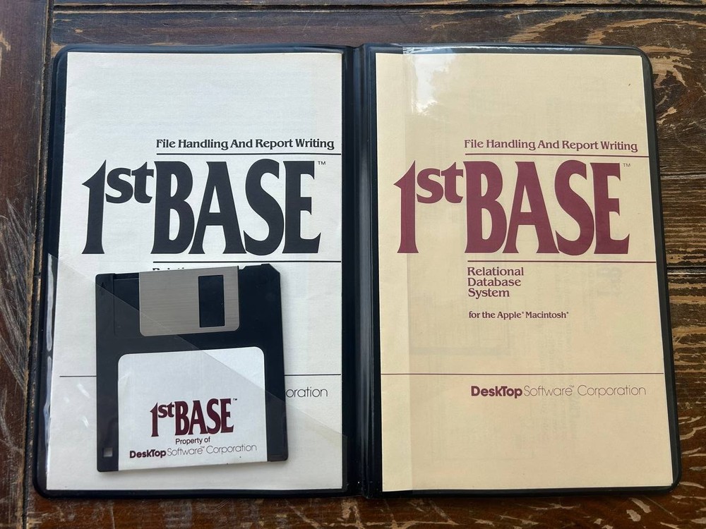 Vintage 1st BASE Relational Database System for Apple Macintosh Software