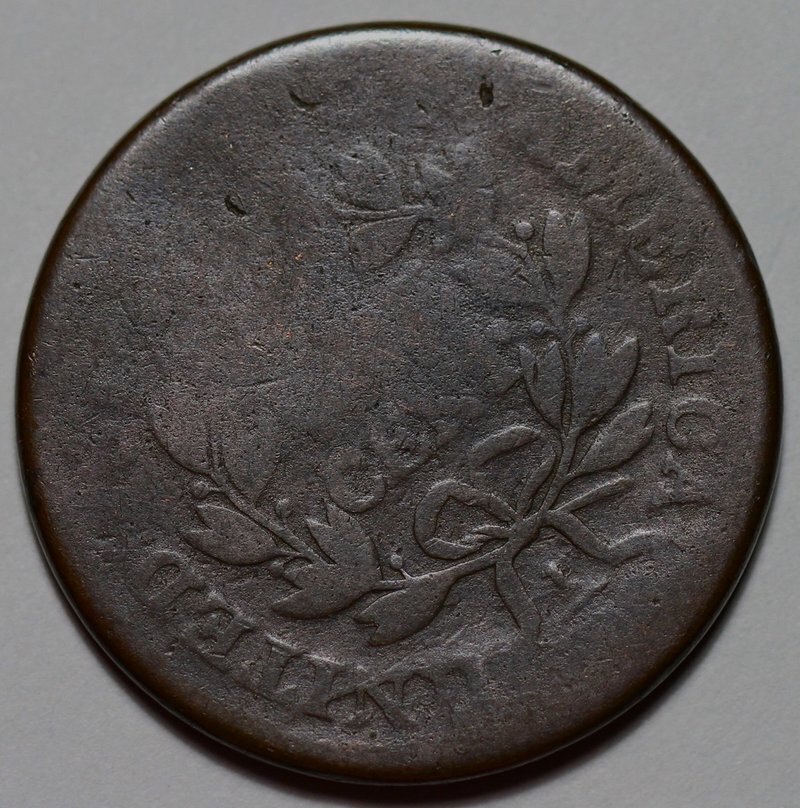1801 Draped Bust Large Cent - 3 Error Reverse - US 1c Copper Coin