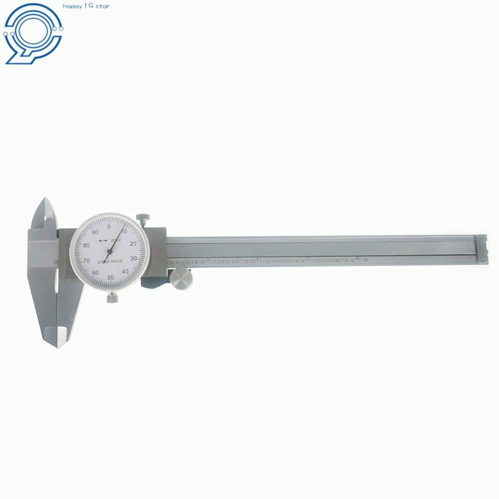 6 Inch Dial Caliper Stainless Steel Shockproof Gauge 0.001" Of One Inch.