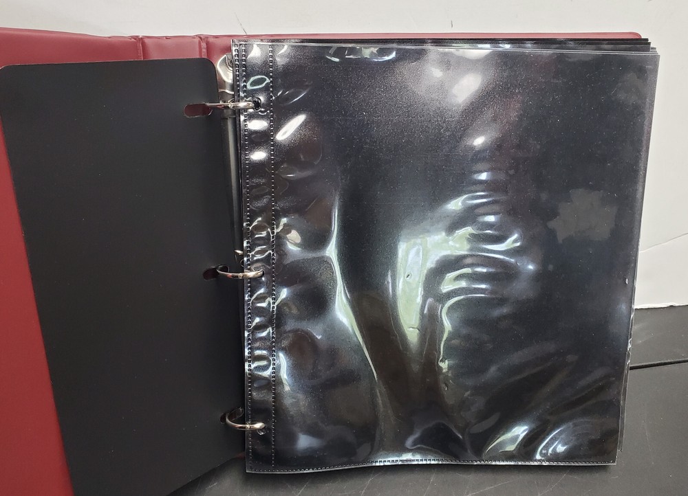 Set of 3-Ring Binders With Black 2-Sided Mint Sheet Pages, 2 Scott + 1 Unbranded