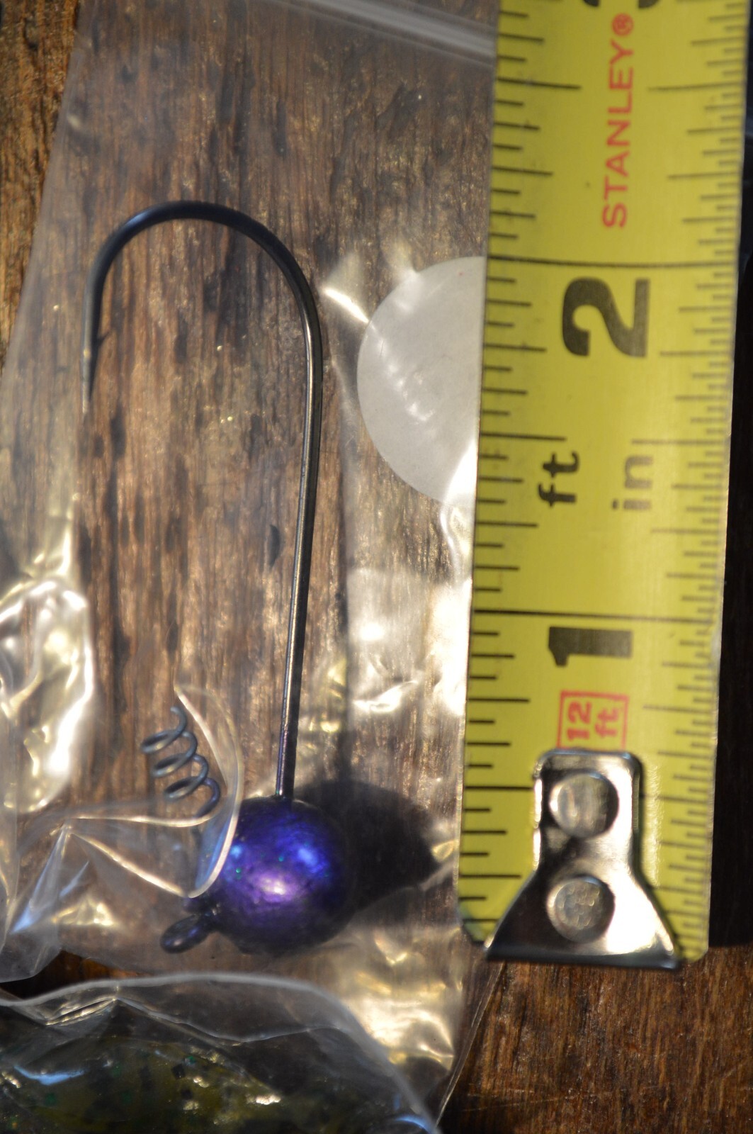 Lot of 5 Large Jig Heads & 5 Pks Of Fishing Lure Worm Plastics,Pumpkin Seed