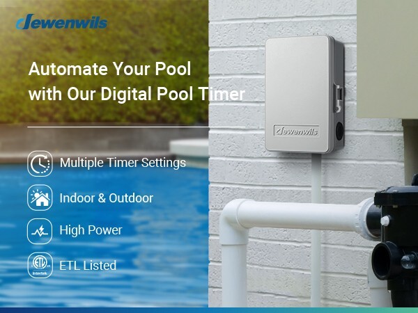 DEWENWILS Pool Pump Timer, Outdoor Digital Timer Box Heavy Duty 7-Day Programmab