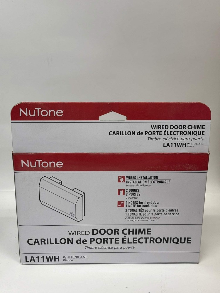 NuTone LA11WH Decorative Wired Doorbell, 2-Note Surface Mount, 16 Volt