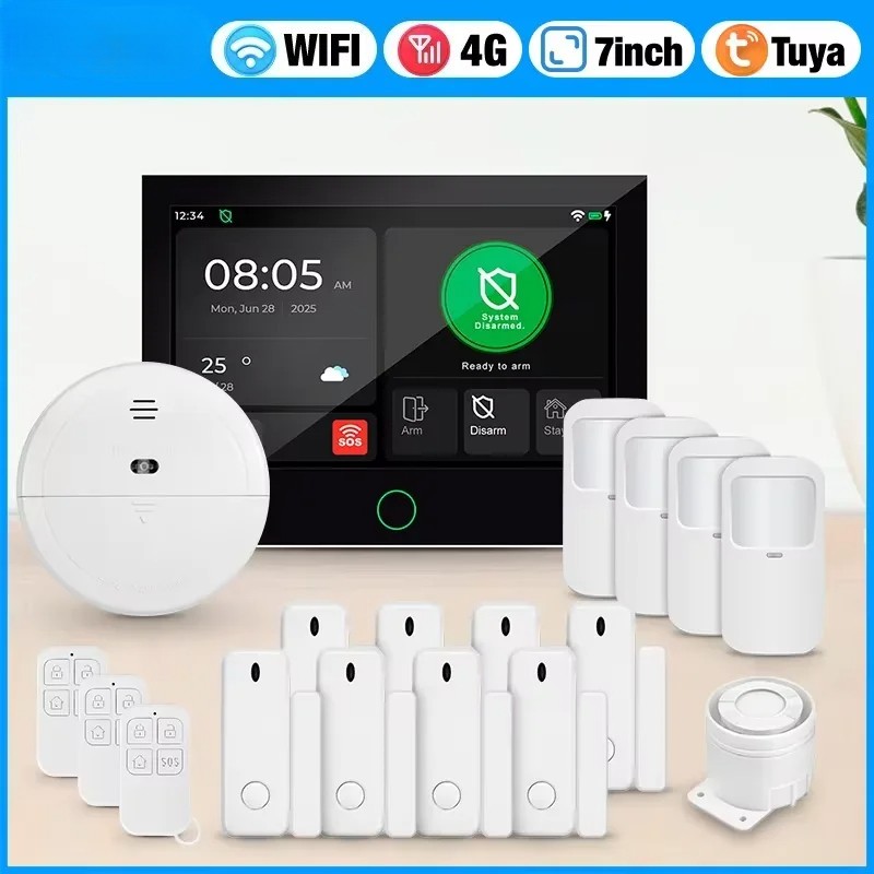 7-inch Large Touch Screen Home Alarm Panel WiFi Wireless Security System Burglar