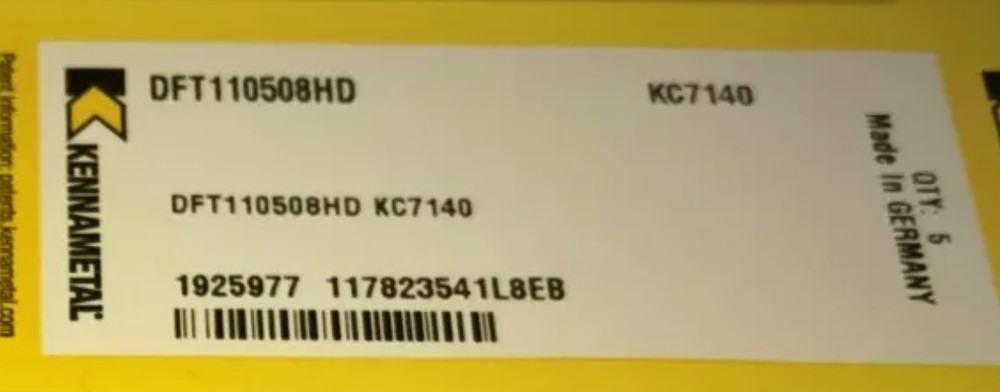 Original Carbide Inserts 5 Tablets DFT110508HD KC7140