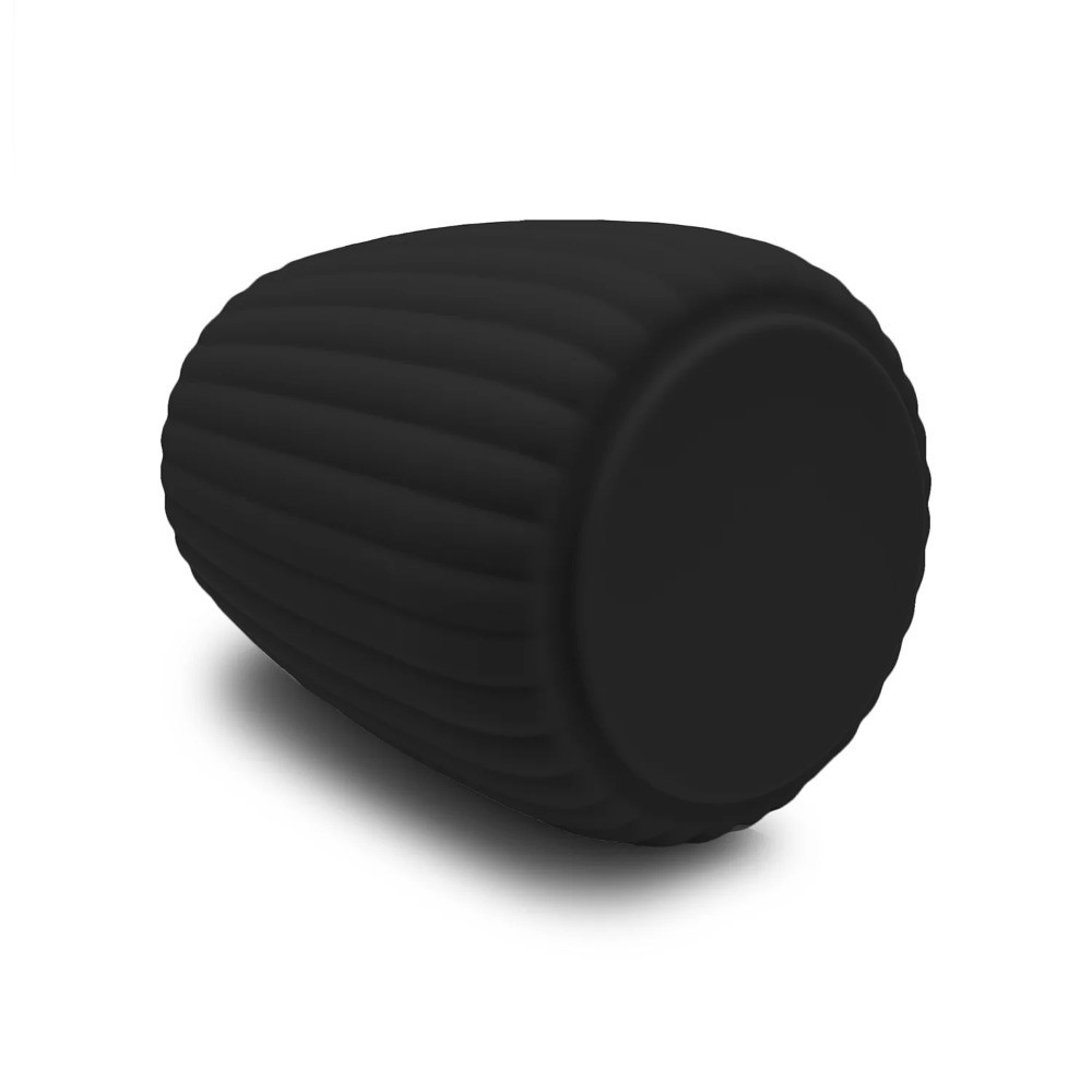 Rubberized Plastic Ribbed Toothbrush Holder in Black