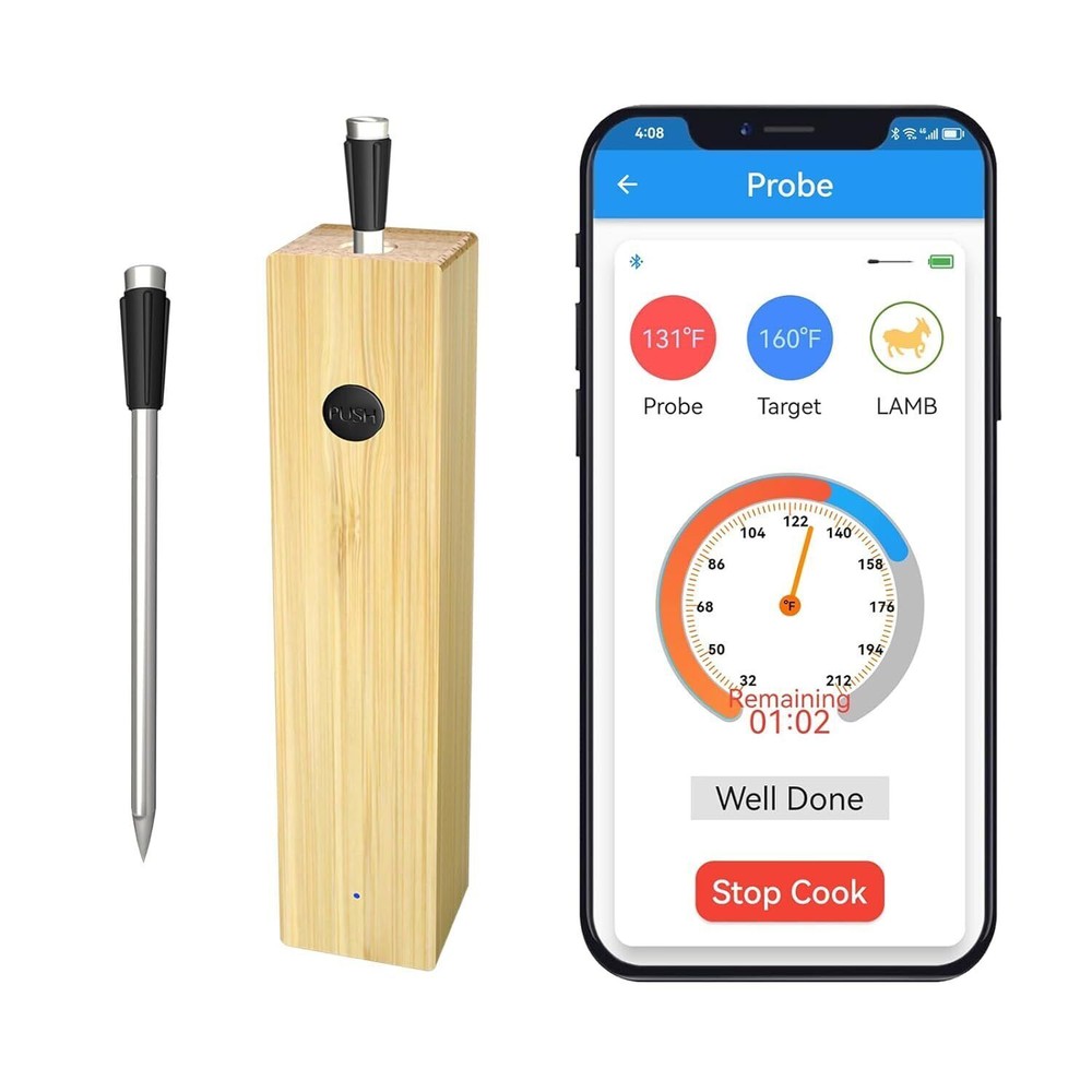 Bluetooth Wireless Smart Meat Thermometer Digital w/ APP Oven 700FT US