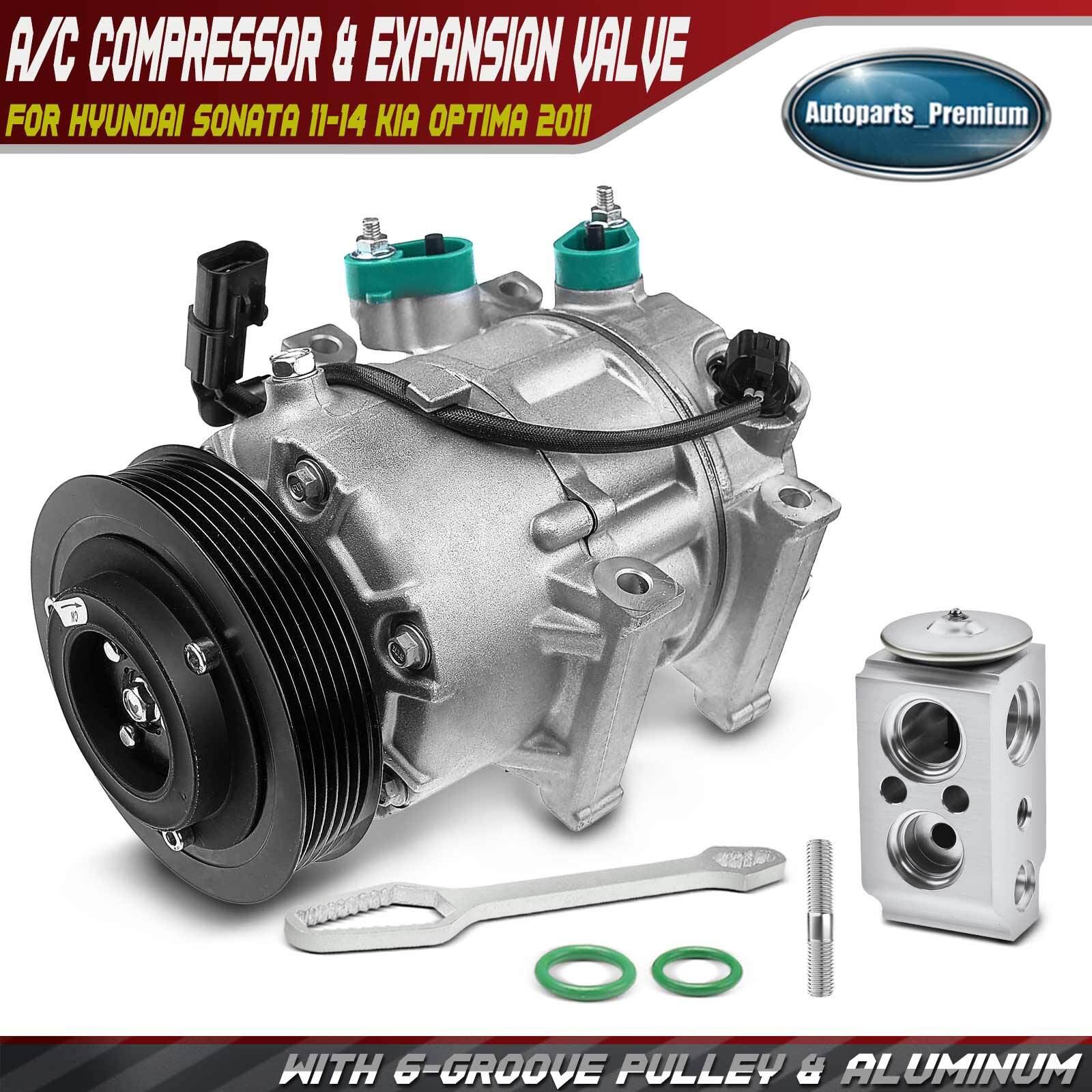 AC Compressor & Expansion Valve Kit for Hyundai Sonata 2011-2014 Kia Optima 2011