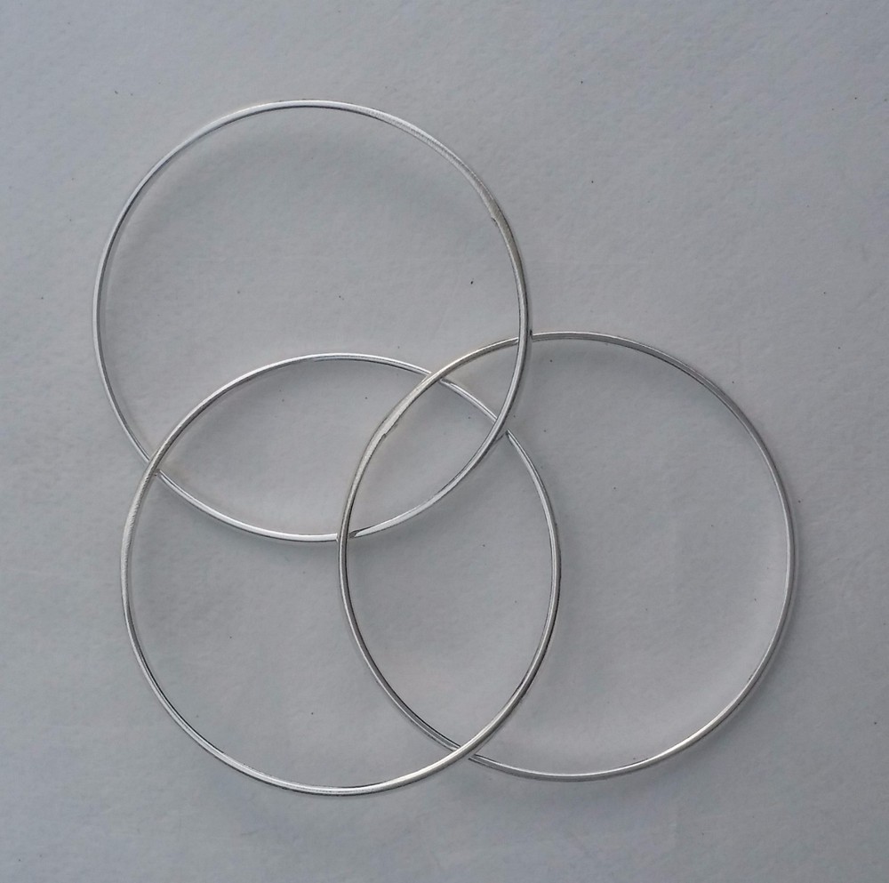 Solid Sterling Silver 925 Interlocking Bands Ring