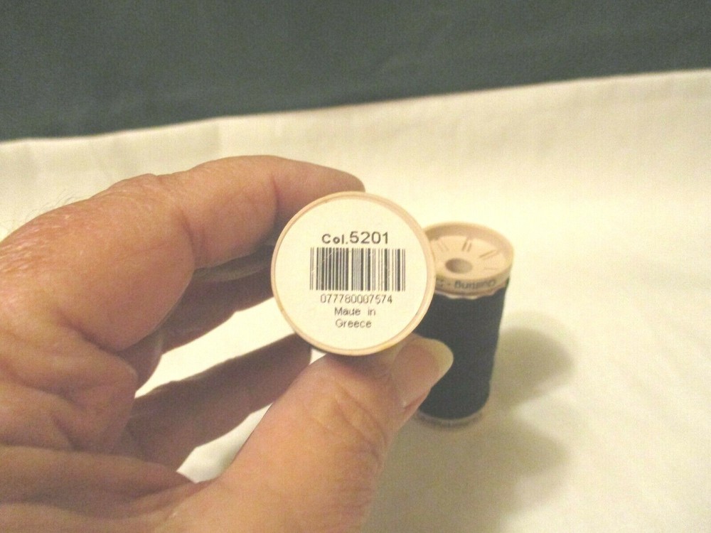 2 Spools Black Quilting Thread Made in Greece
