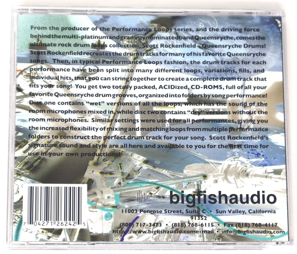 Big Fish Audio Queensryche Drums Sample Library/Sound Library/Sampling Double CD