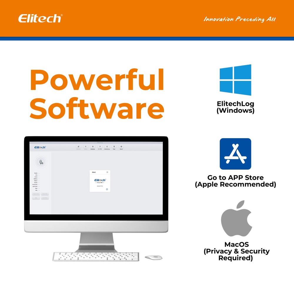 Elitech RC-4Pro Temperature Data Logger Recorder w/ External Probe -40℉~185℉ Typ