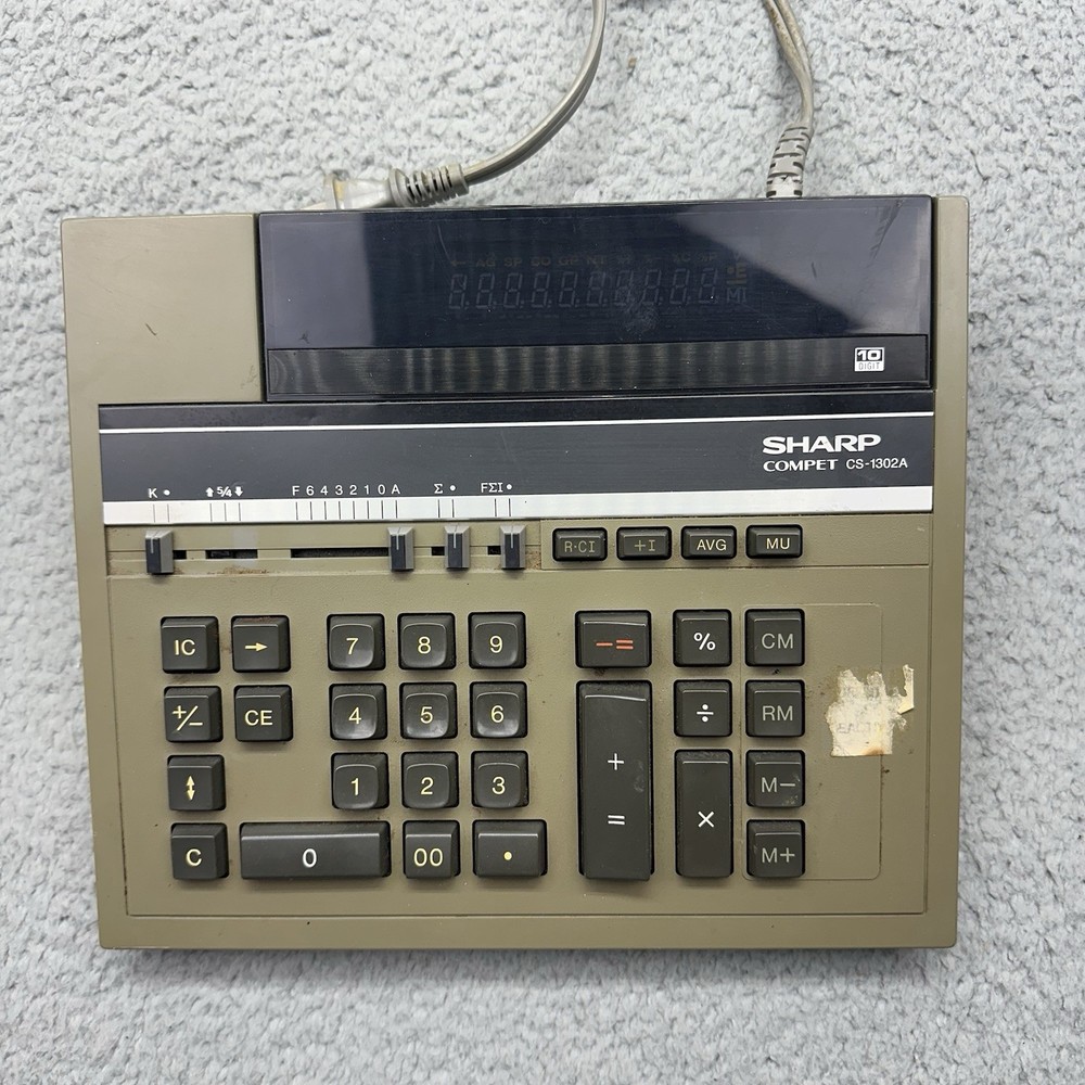 Sharp Compet CS-1302A Vintage 10-Digit Calculator Electronic Calculating Machine