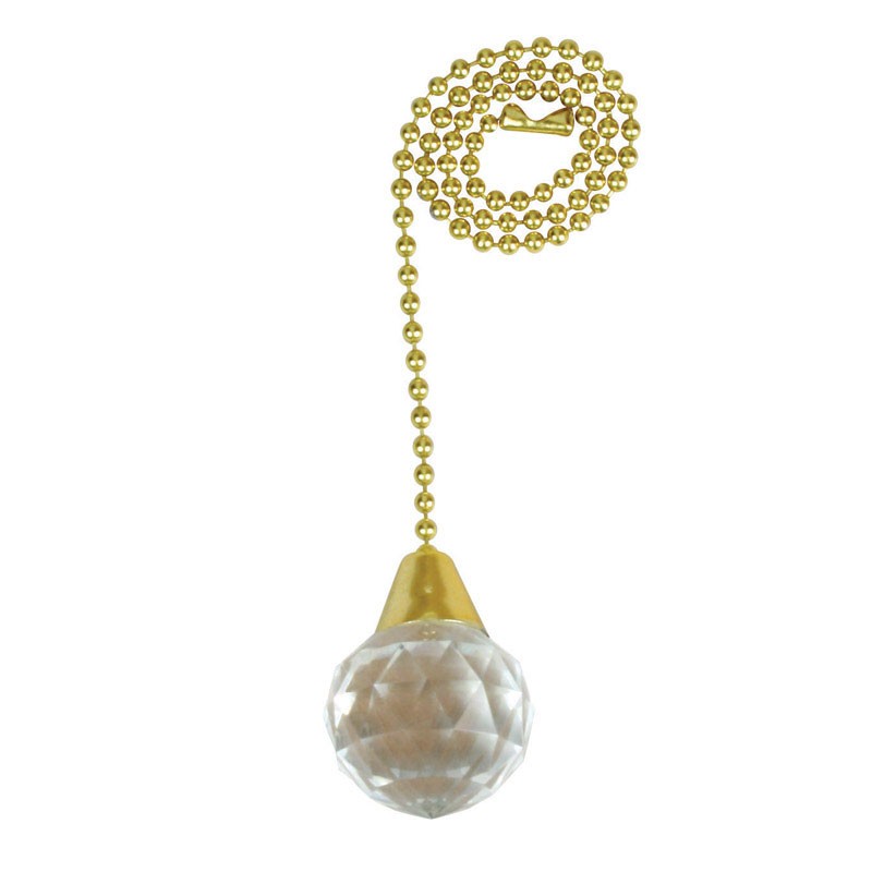 Jandorf 60320 Solid Brass Acrylic Sphere Pull Chain 12 in. for Ceiling Fans