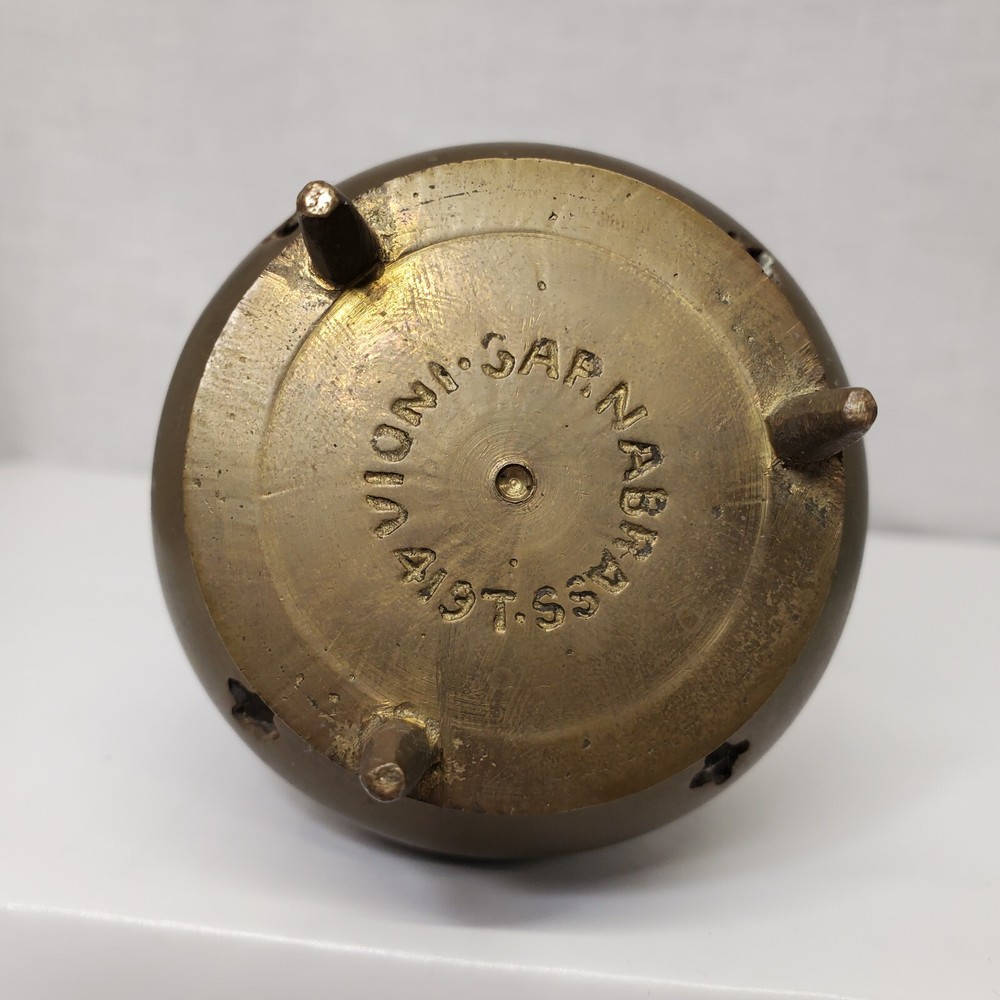 Solid Brass 3" INCENSE BURNER Etched on 3 Feet
