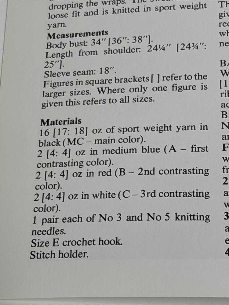 Sweater With Surface Pattern Women's Knitting Pattern Card