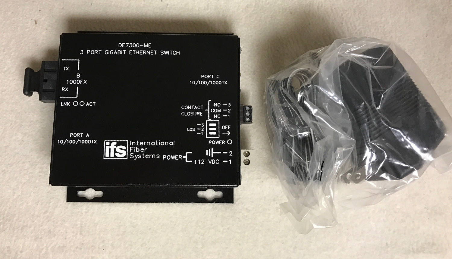 NEW GE Security IFS DE7300-ME - 3 Port Gigabit Ethernet Transceiver 62.5/125μm