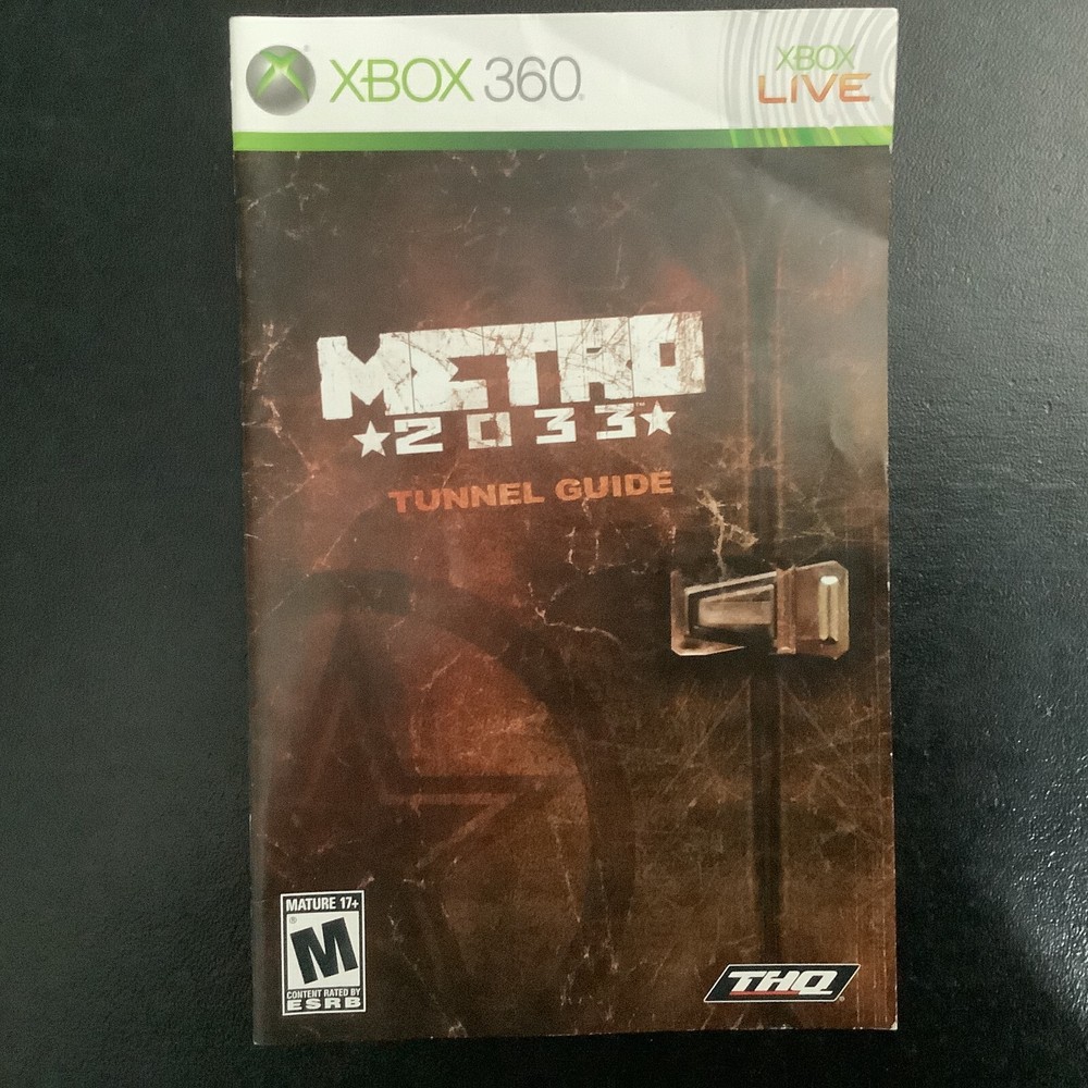 Metro 2033 Microsoft Xbox 360 Instruction Manual Only