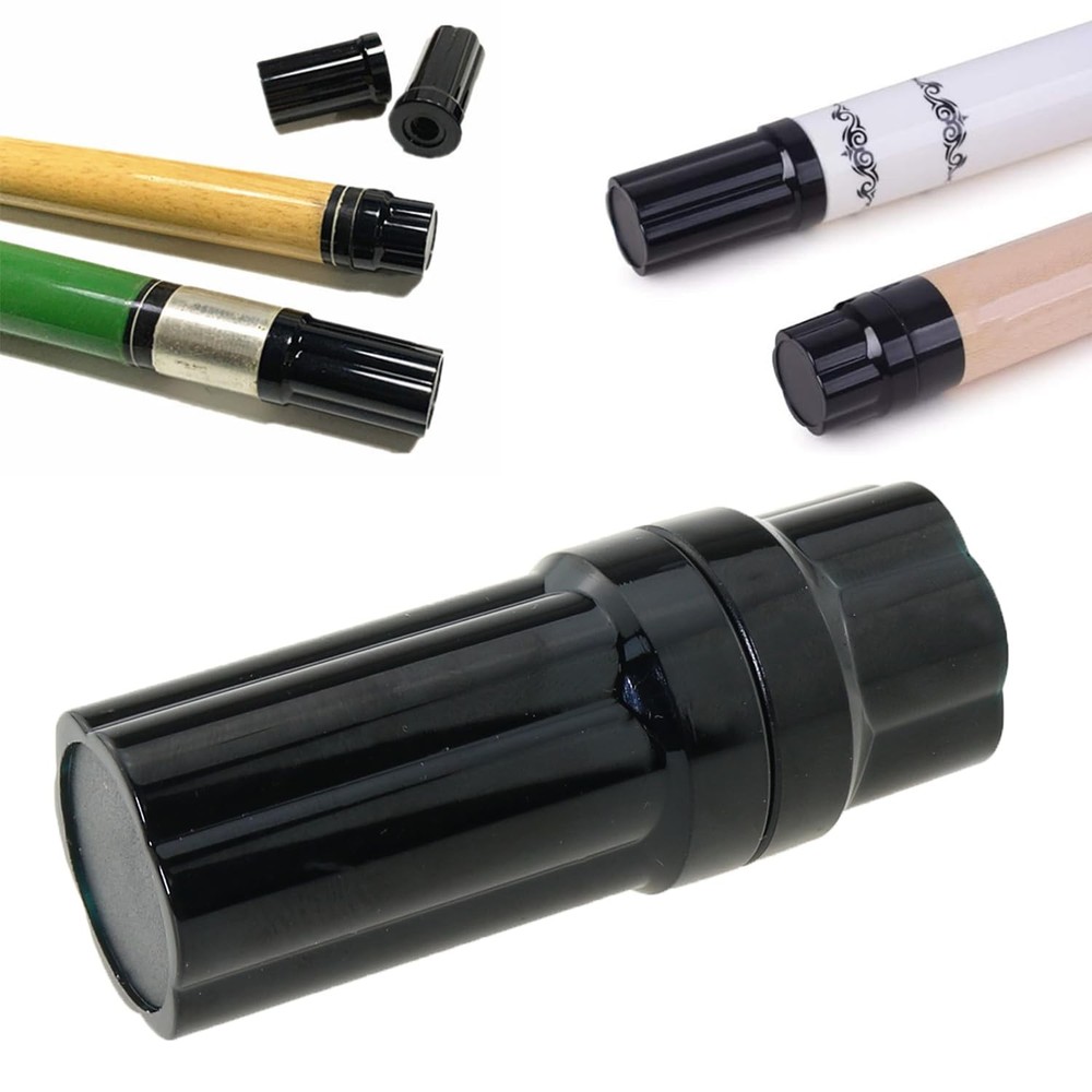 2 Sets Plastic Billiard Cue Joint Protector Black Billiard Cue Protector Used...