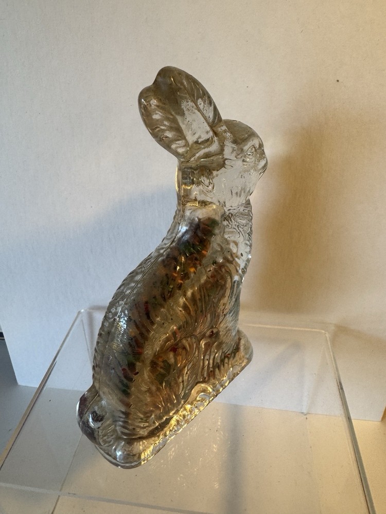 Vintage Glass Easter Bunny Rabbit Candy Container
